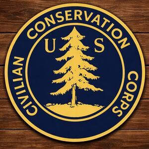 US Civilian Conservation Corps Sign Badge Plaque CCC United States Tree